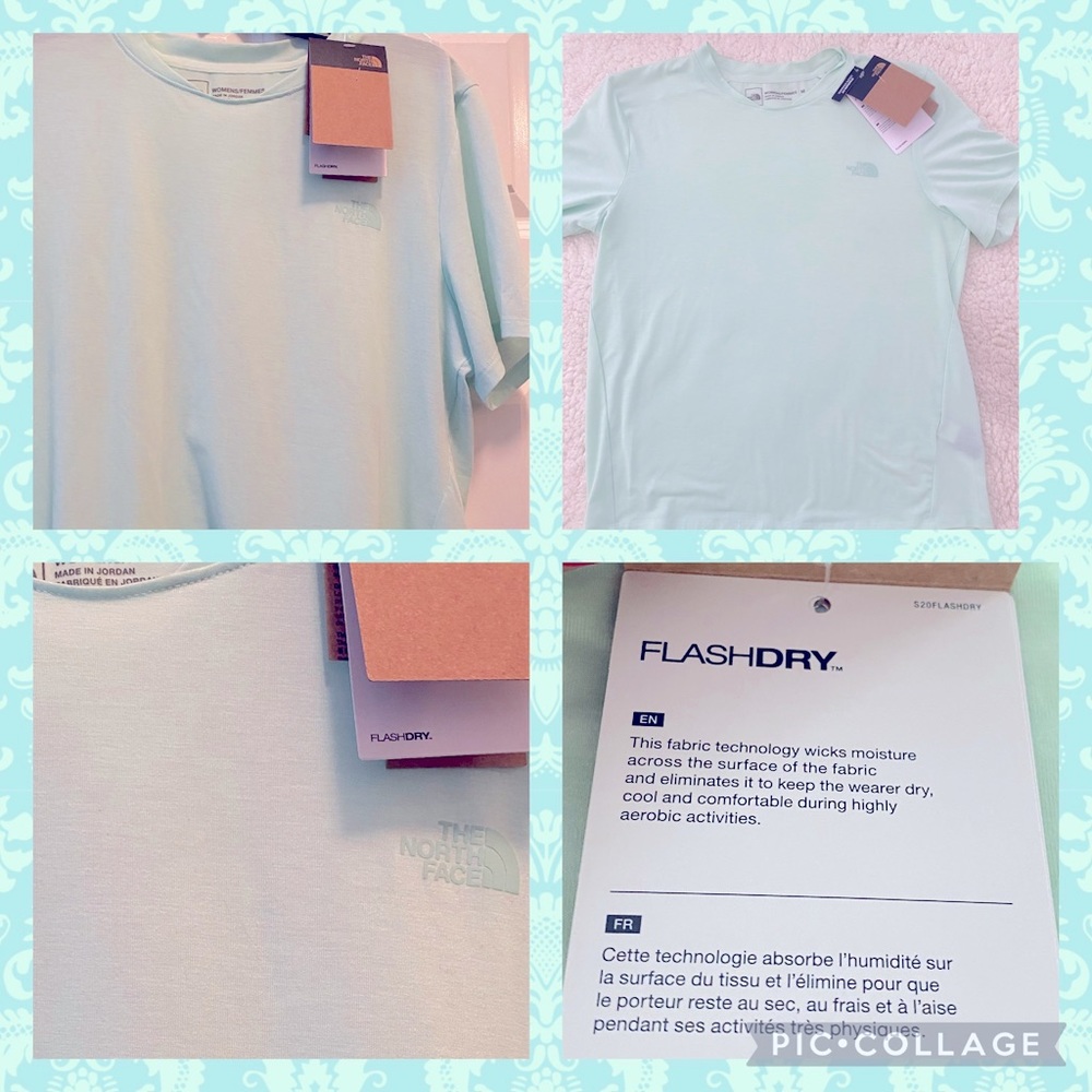 NEW w/tags North face very light green flash dry short sleeve🤍🙌